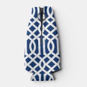 Monogram rode witte en blauwe Trellis Flesjeskoeler (Achterkant)