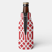 Monogram rode witte en blauwe Trellis Flesjeskoeler (Fles Achterkant)
