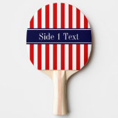 Monogram rode witte streep marineblauw tafeltennisbatje (Voorkant)