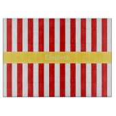 Monogram rode witte strepe anananas snijplank (Voorkant)