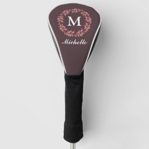 Monogram rode zeedoornbladeren Floral Wreate Golfheadcover