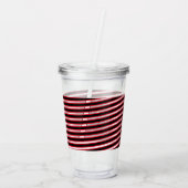 Monogram rode zwarte spiraalribbenden, op maat acryl drinkbeker (Achterkant)
