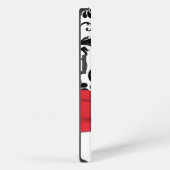 Monogram Rode, Zwarte, Witte Damast iPad Air Hoes iPhone Hoesje (Rechterkant)