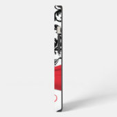 Monogram Rode, Zwarte, Witte Damast iPad Air Hoes iPhone Hoesje (Linkerkant)