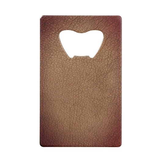 Monogram roestbruin leder stijlvolle scriptnaam creditkaart flessenopener (Achterkant)