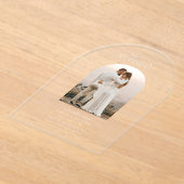 Monogram Romantic Arch Photo Elegant Wedding Acryl Uitnodigingen (Laagn)