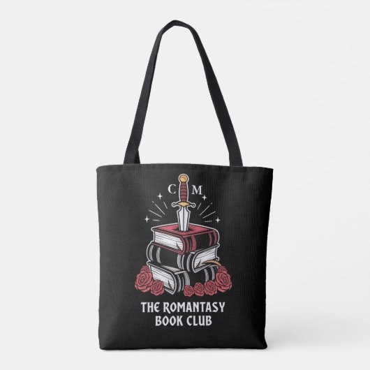 Monogram Romantiek Boekenclub Bookish Tote Bag (Achterkant)