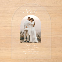 Monogram Romantische Boog Foto Elegante Trouwdag