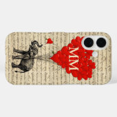 Monogram romantische olifant en hart Case-Mate iPhone case (Achterkant (horizontaal))