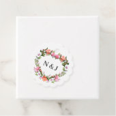 Monogram Romantische Rozen Bloemhart Bedankjes Labels (In situ)