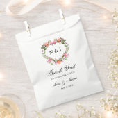 Monogram Romantische Rozen Floral Heart Bedankzakje (Geknipt)