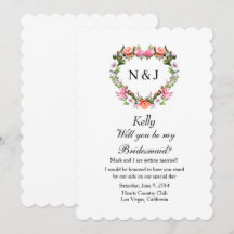 Monogram Romantische Rozen Floral Heart Bruidsmeis