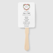 Monogram Romantische Rozen Floral Heart Handwaaier (Voorkant)