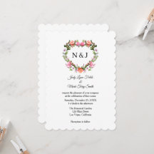 Monogram Romantische Rozen Floral Heart