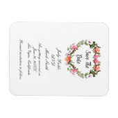 Monogram Romantische Rozen Floral Heart Save The D Magneet (Horizontaal)