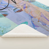 Monogram Romantische Shabby Chic Pastel Kleuren Sherpa Deken (3/4)