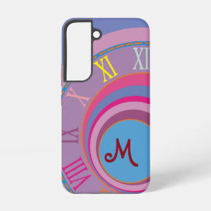 Monogram Romeinse cijfers Draaien cirkels kleurrij Samsung Galaxy Hoesje