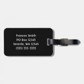 Monogram rond zwart en wit bagagelabel (Achterkant horizontaal)