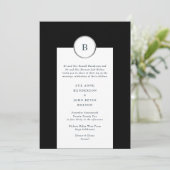 Monogram rond zwart en zilveren olie kaart (Staand voorkant)