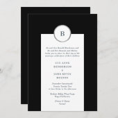 Monogram rond zwart en zilveren olie kaart (Voorkant / Achterkant)