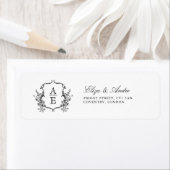 Monogram rond zwart-wit etiket (Insitu)