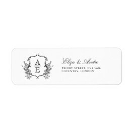 Monogram rond zwart-wit etiket