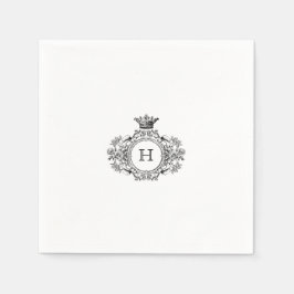 Monogram rond zwart-wit servet