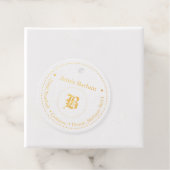 Monogram Ronde Aangepaste Adres Gift Tag (Met doos)