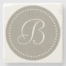 Monogram Ronde Aluminium/Witte Stip Rand