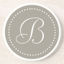 Monogram Ronde Aluminium/Witte Stip Rand