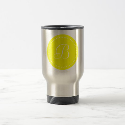 Monogram Ronde Geel/Wit Stip Reisbeker (Center)