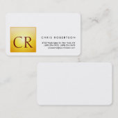 Monogram Ronde Hoek Geel Wit Visitekaartje (Voorkant / Achterkant)