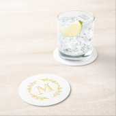 monogram ronde kartonnen onderzetter (Insitu)