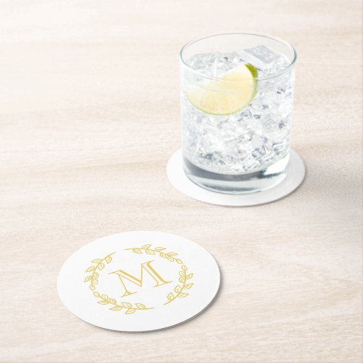 monogram ronde kartonnen onderzetter (Insitu)