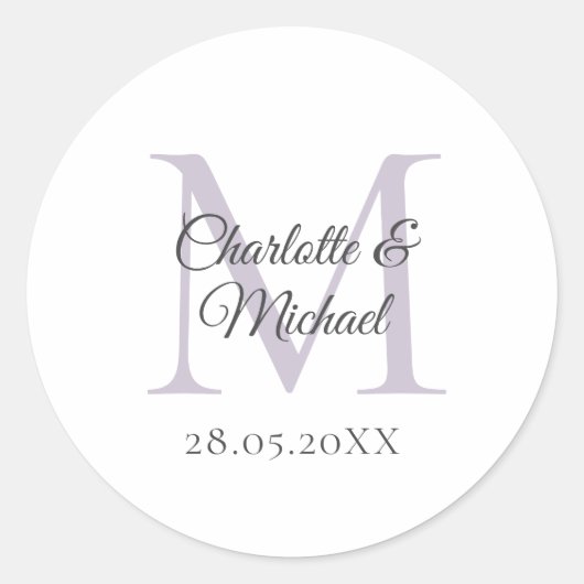 Monogram Ronde Sticker (Voorkant)