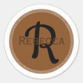 Monogram Ronde Sticker (Voorkant)