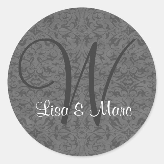 monogram ronde sticker (Voorkant)