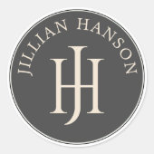  monogram ronde sticker (Voorkant)