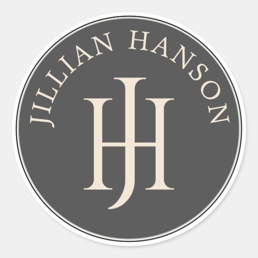  monogram ronde sticker (Voorkant)