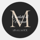 Monogram Ronde Sticker (Voorkant)