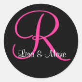 monogram ronde sticker (Voorkant)
