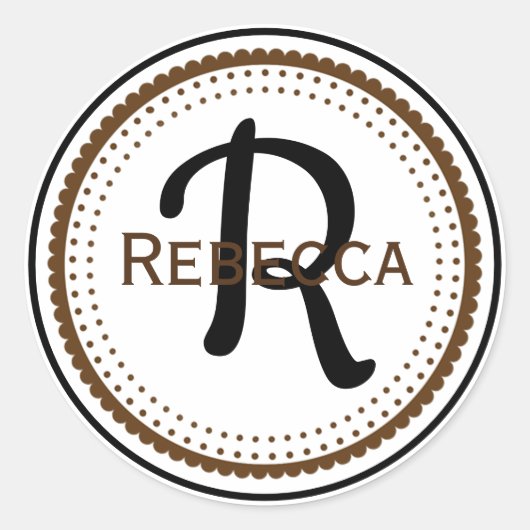 Monogram Ronde Sticker (Voorkant)