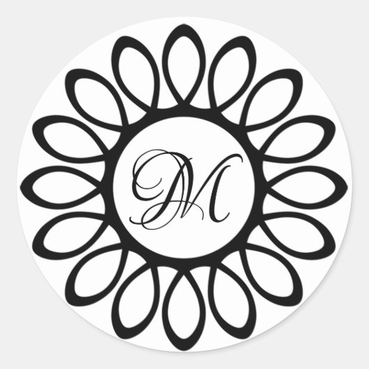 Monogram Ronde Sticker (Voorkant)