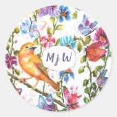 Monogram Ronde Sticker (Voorkant)