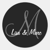 monogram ronde sticker (Voorkant)