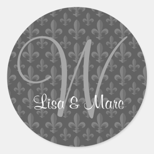  monogram ronde sticker (Voorkant)