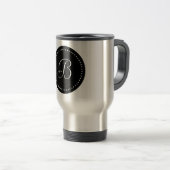 Monogram Ronde Zwart/Wit Stip Reisbeker (Voorkant rechts)