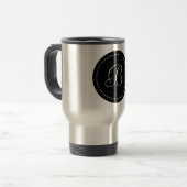 Monogram Ronde Zwart/Wit Stip Reisbeker (Voorkant links)