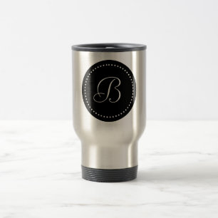 Monogram Ronde Zwart/Wit Stip Reisbeker