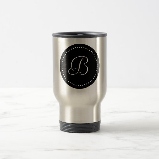 Monogram Ronde Zwart/Wit Stip Reisbeker (Center)